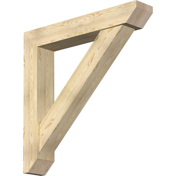 Ekena Millwork Traditional Slat Rough Sawn Bracket w/ Offset Brace, Douglas Fir, 8"W x 46"D x 46"H BKT0806X46X46TRA06RDF - main